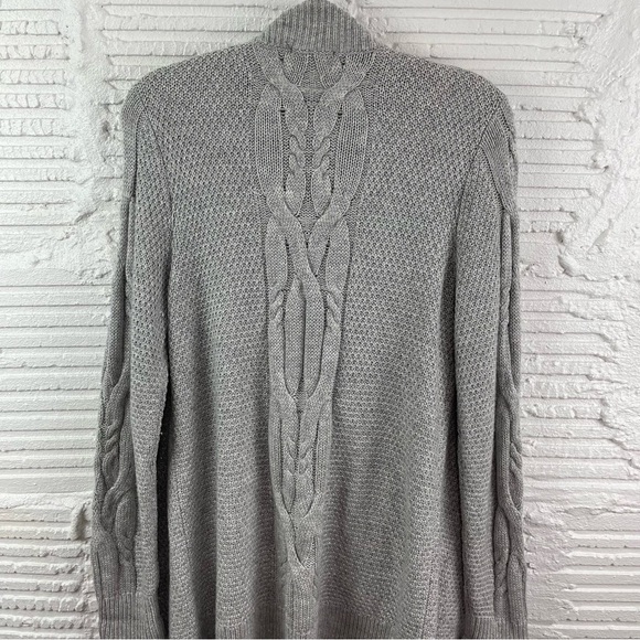 NYDJ Draped Wool Blend Cardigan Gray Size S/M - Picture 8 of 14